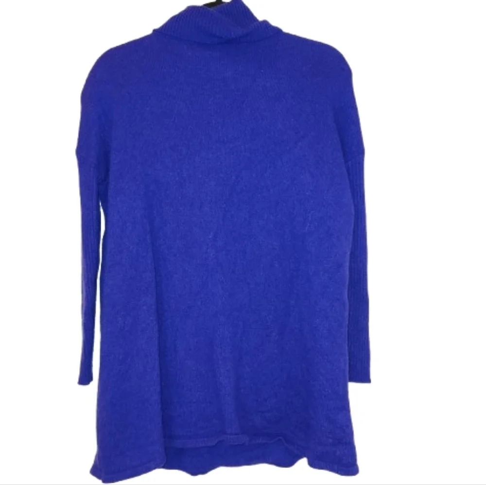 Claudia Nichole 100% Cashmere Turtleneck Tunic Sweater Royal Blue Size S Pockets